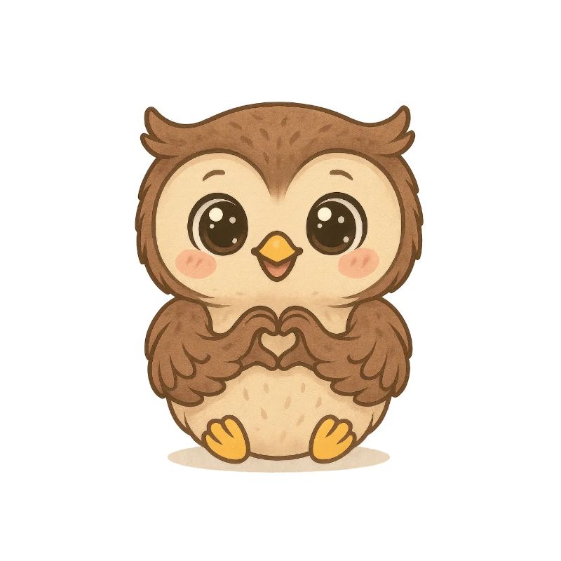 Cœur de chouette mignon