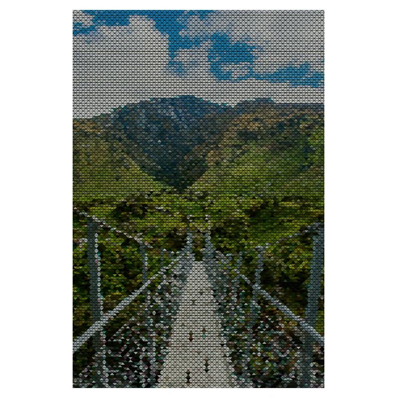 Grid path in the vineyard panorama