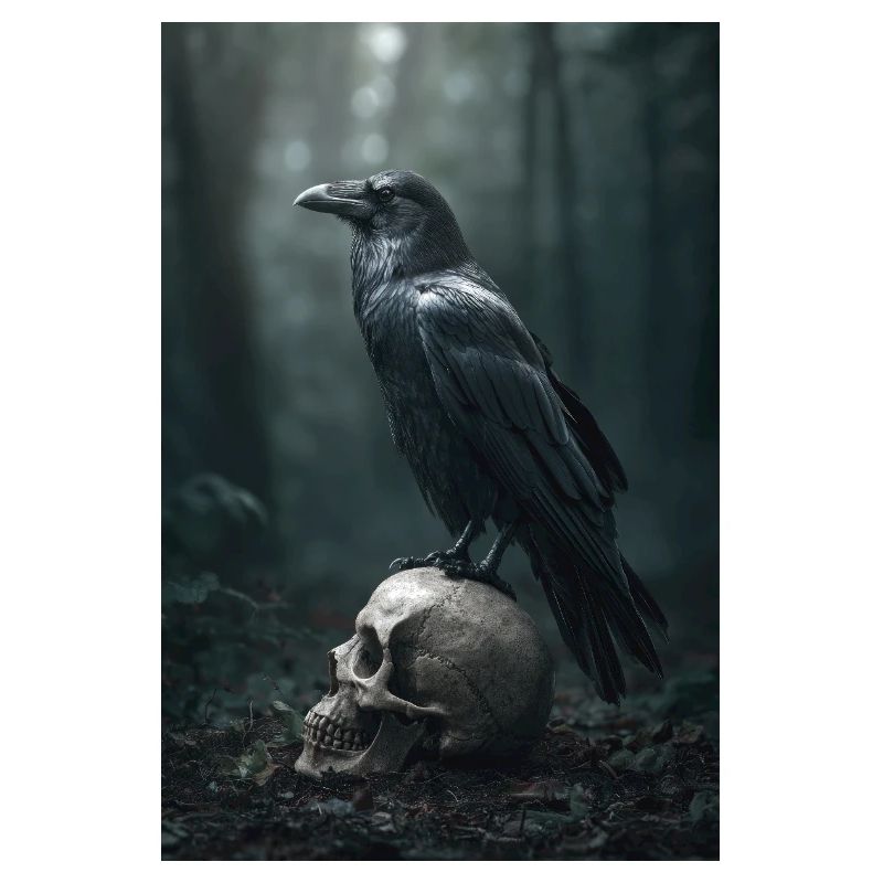 Dark Raven on Skull