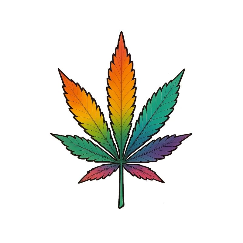 Rainbow Cannabis Leaf Design