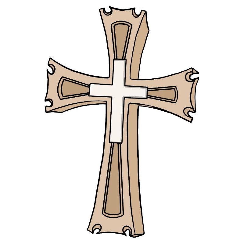 Écusson en forme de croix ornée