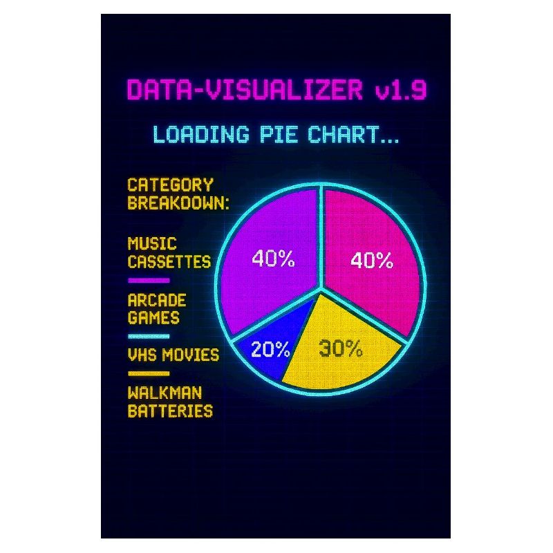 Neon Pie Chart Retro Visual