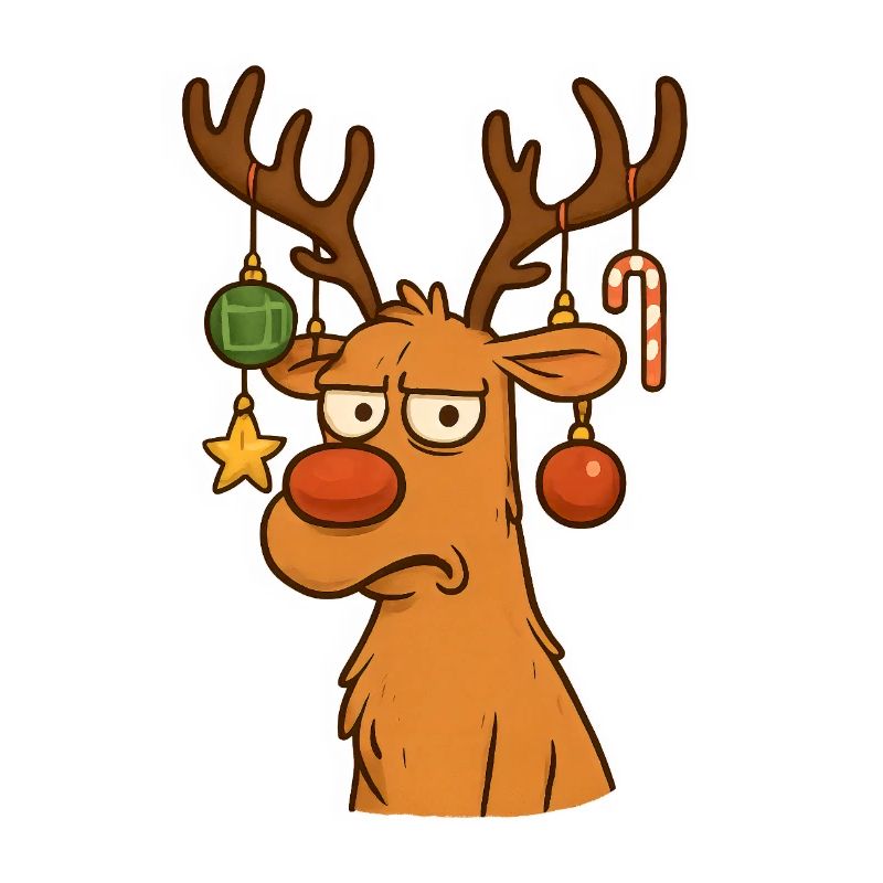 Renne avec décorations de Noël Dessin animé