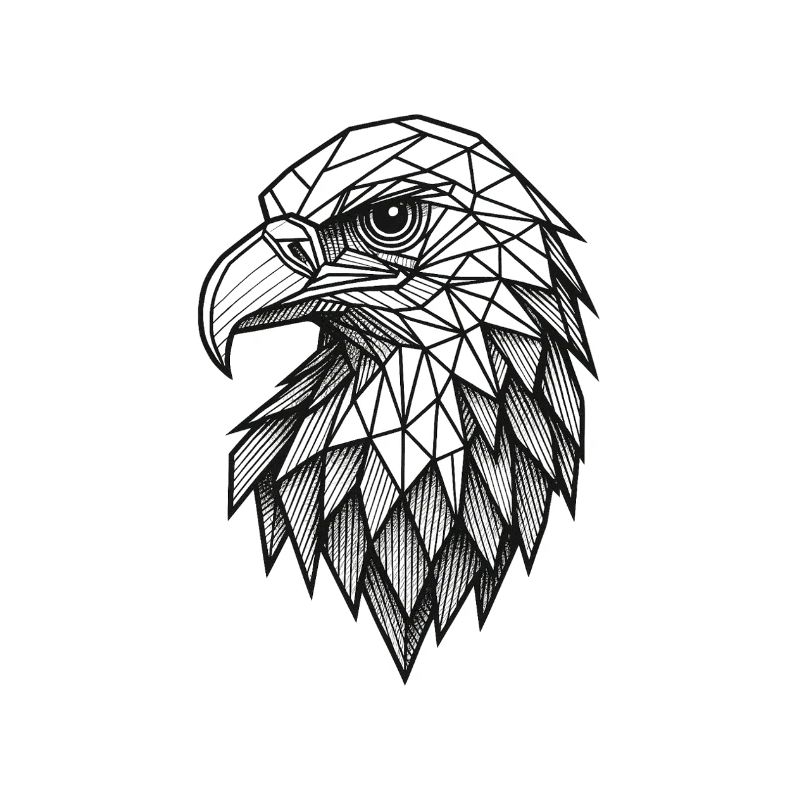 Geometric Eagle Head – Line Art