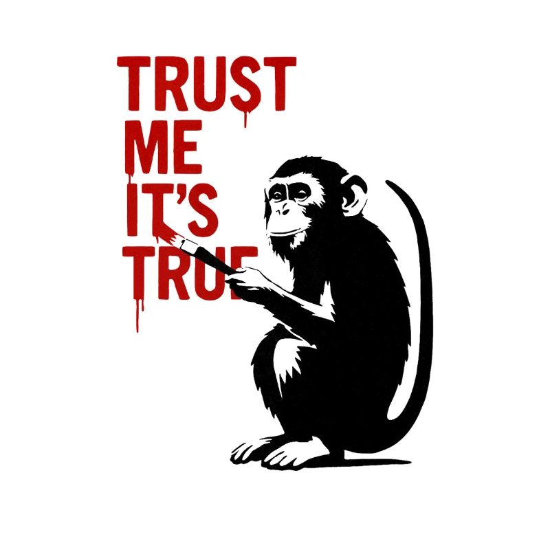 Trust Me It's True Monkey Graffiti