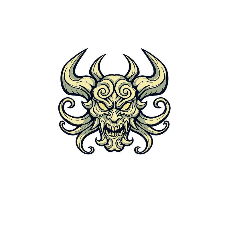 Dämonischer Schädel mit Hörnern