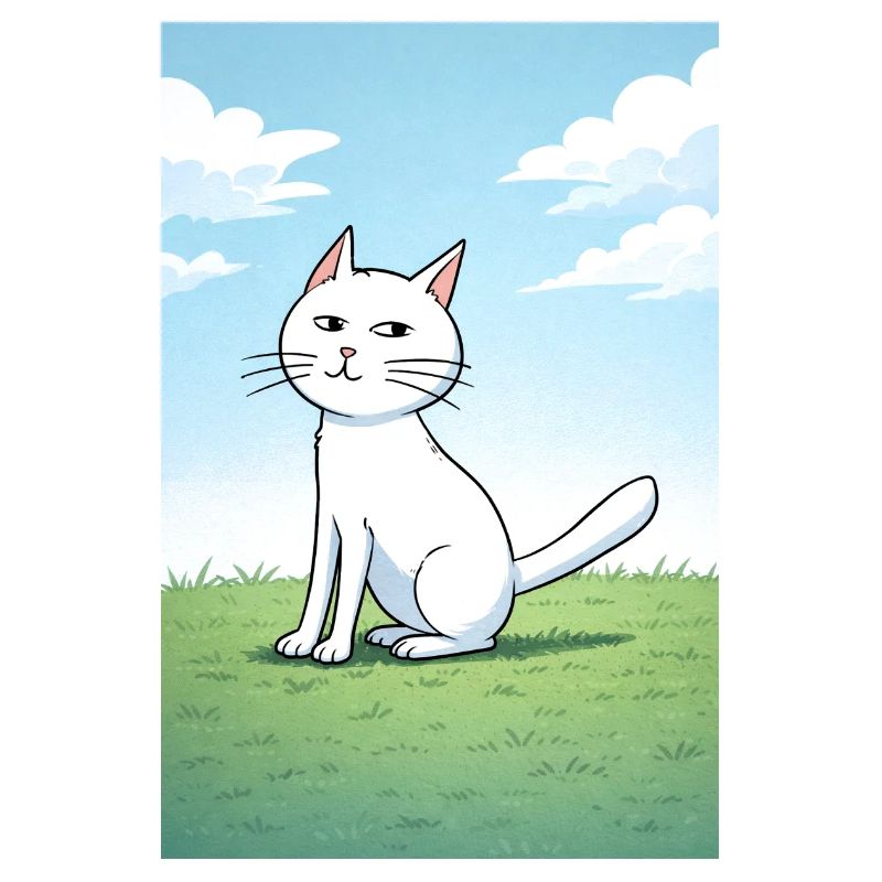 Weiße Katze mit frechen Blick