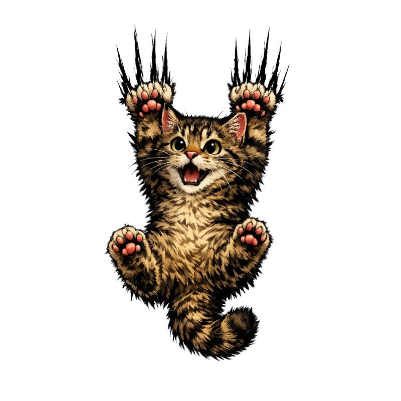 Saut heureux du chaton