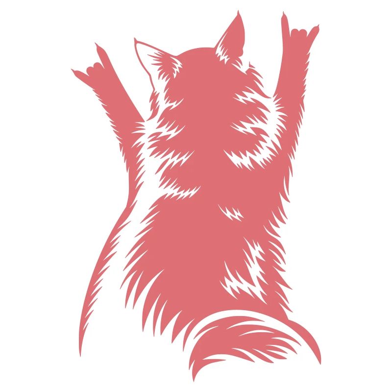 Rock Cat Back View – Devil Horns