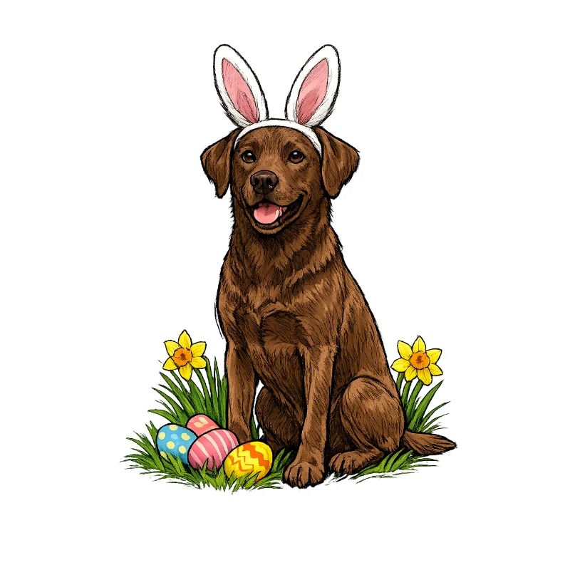 Labrador de Pâques aux oreilles de lapin