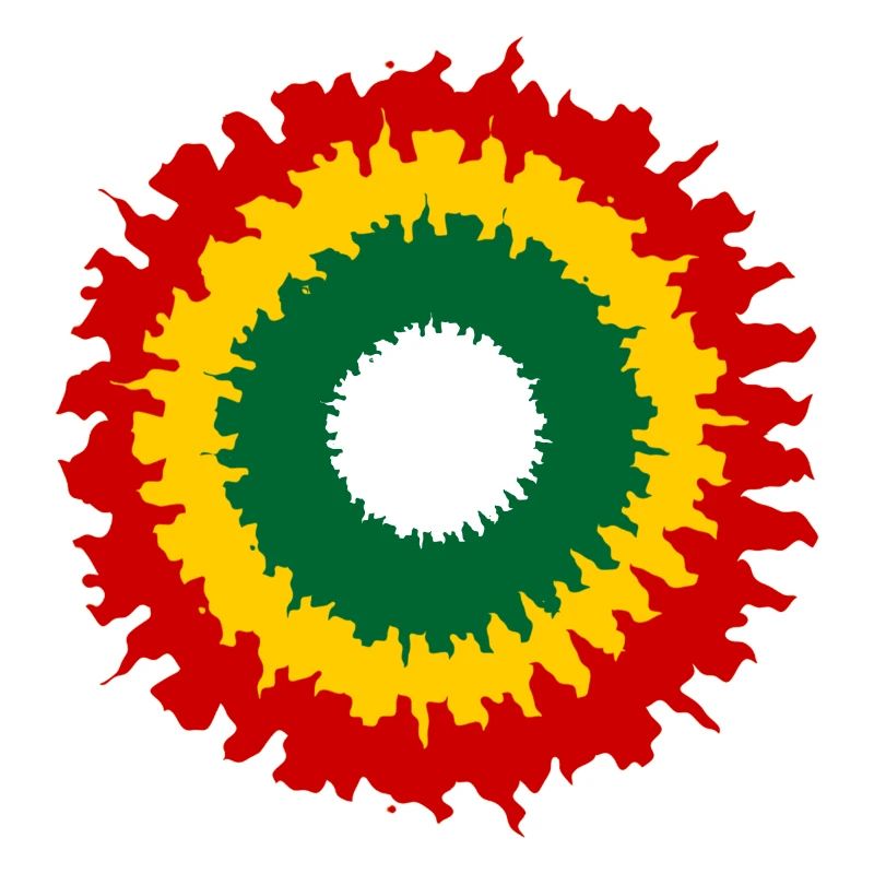 Vibrant rasta pattern with fire effect