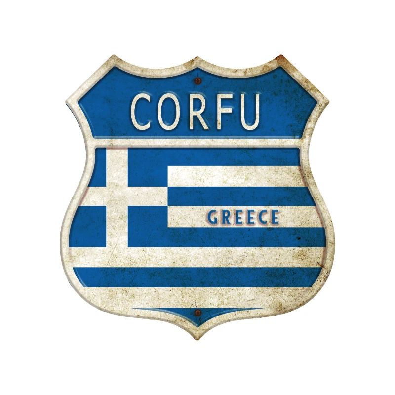 Corfou Grèce Armoiries Drapeaux Design