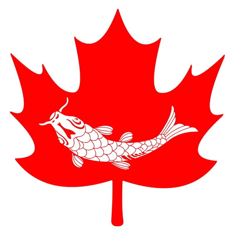 Canada maple leaf fish logo