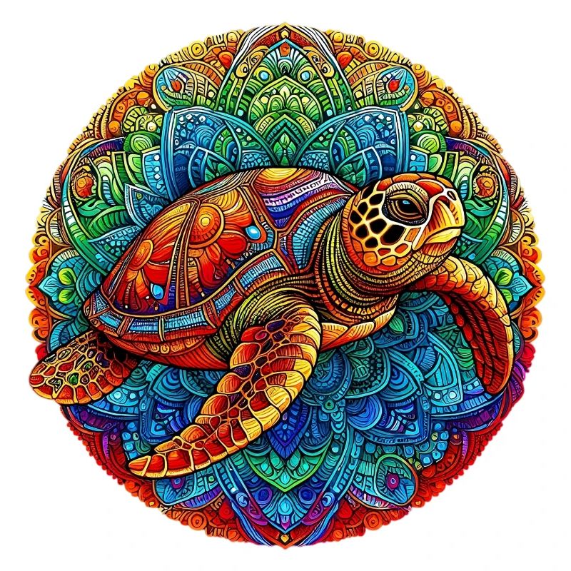 Tortue de mer décorée de Mandalas