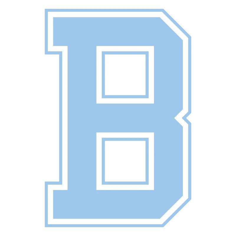 Monogramm Hellblau Varsity College Initiale B