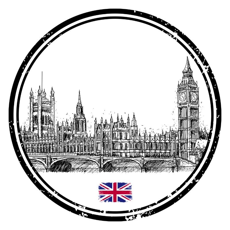 Tiny Union Jack Accent on Black