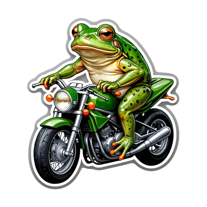 Frog on motorcycle