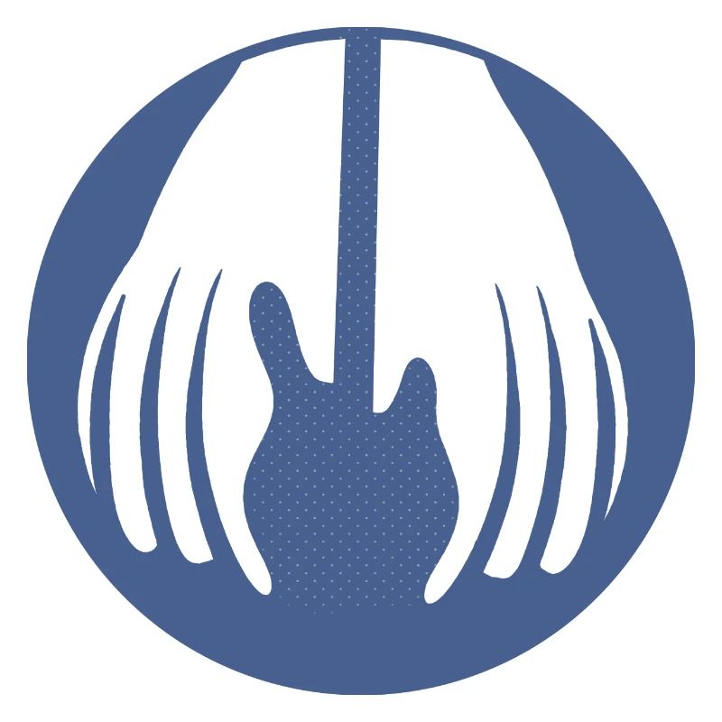 Guitar being held by two hands in this fun optical