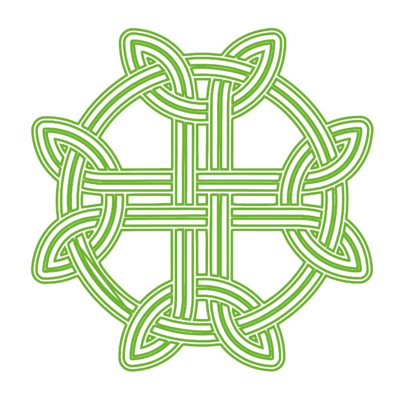Celtic Cross Pattern Neon Green
