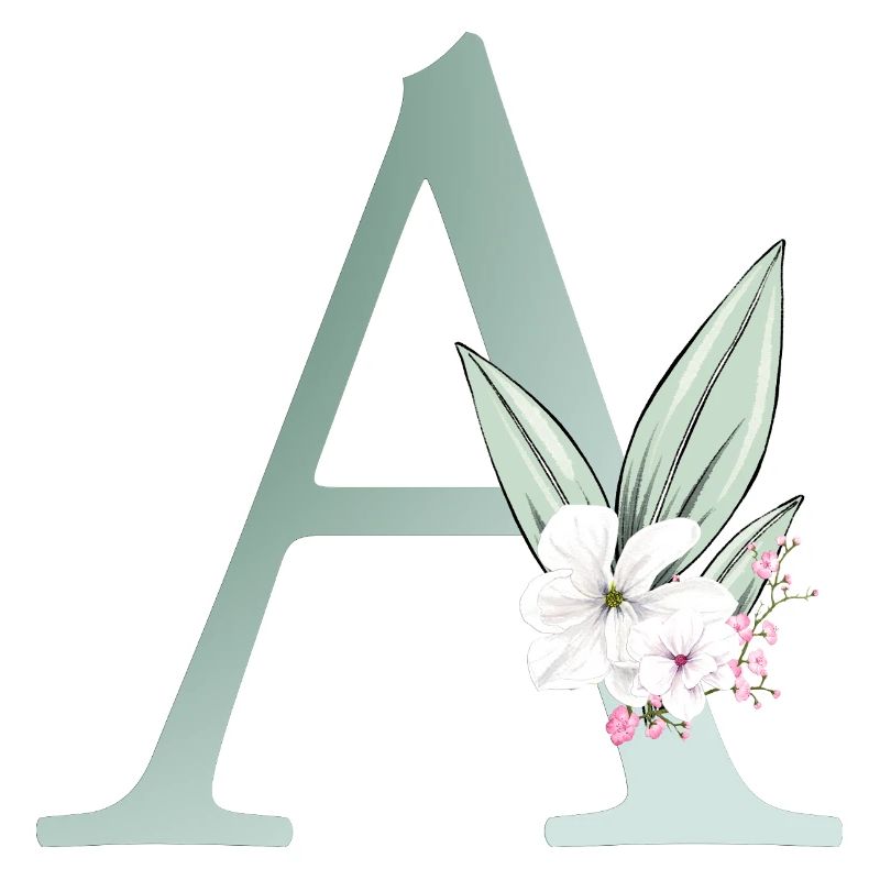 A Monogram, Floral, Personalizable