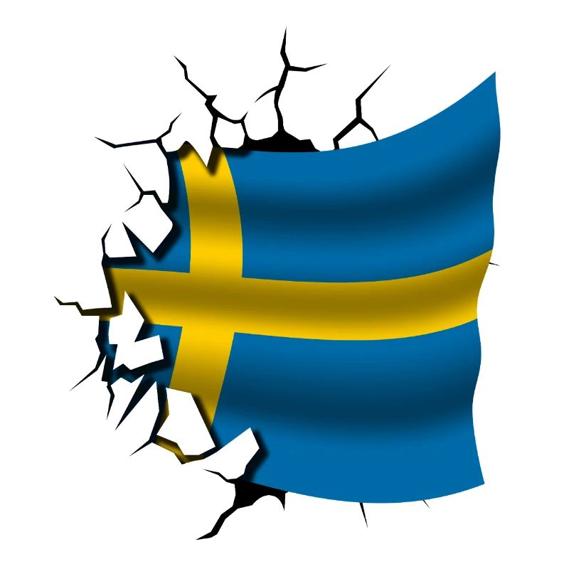 Drapeau de la Suède - Suède - Drapeau Broken Design