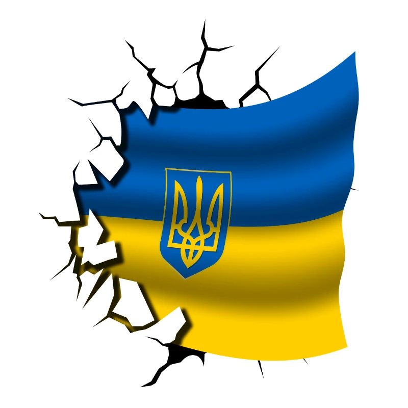 Drapeau de l’Ukraine - Ukraine - Drapeau Broken Design