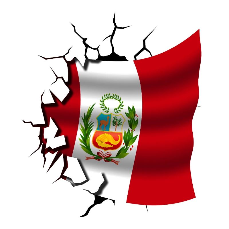 Drapeau du Pérou - Pérou - Drapeau Broken Design