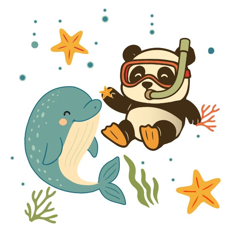 Plongée avec un dauphin dans la mer