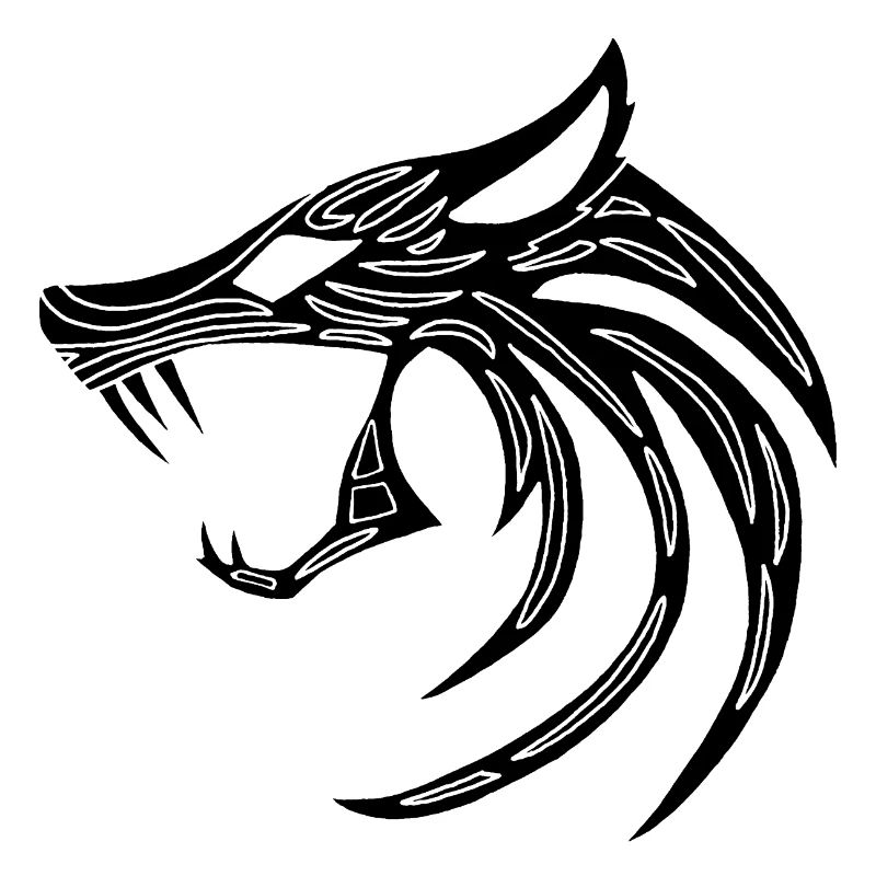 Schwarzer dämonischer Wolf