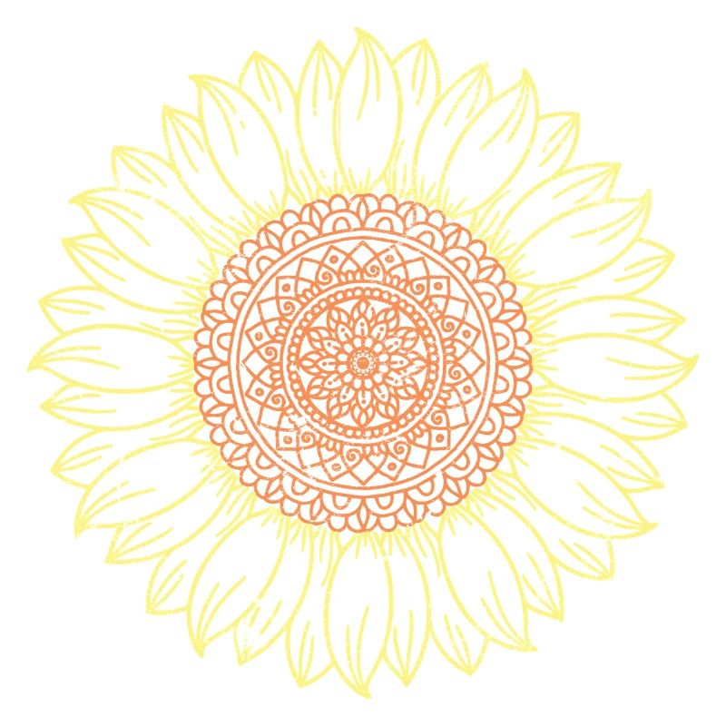 Conception complexe de mandala tournesol