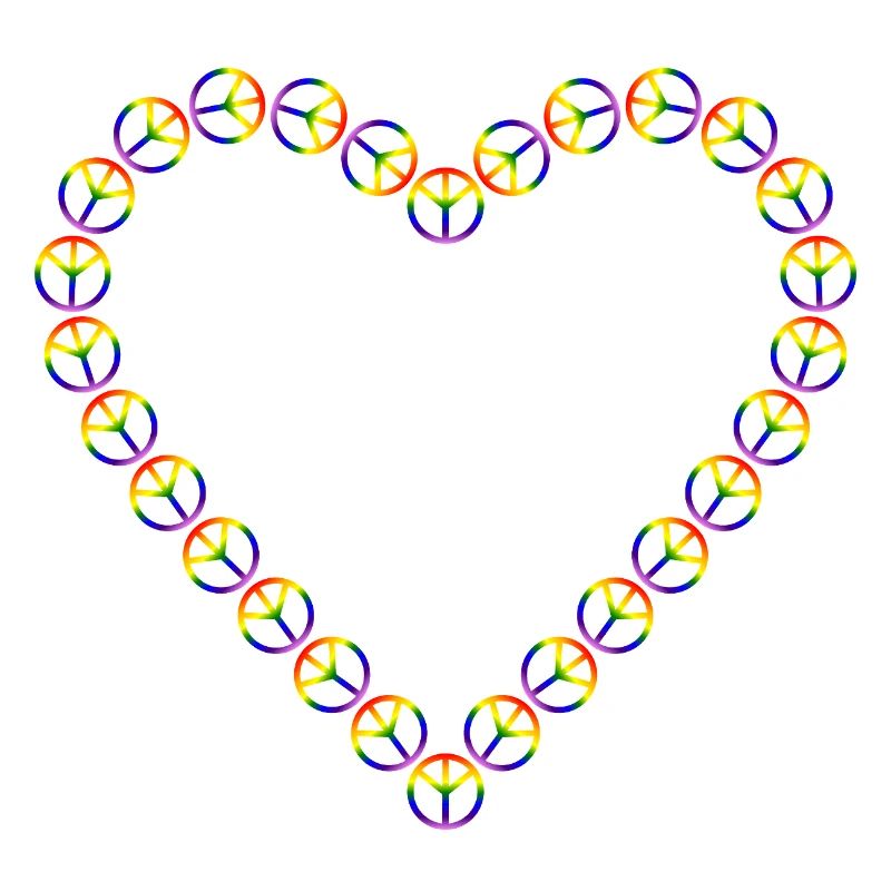 Regenbogen Frieden Herz Muster