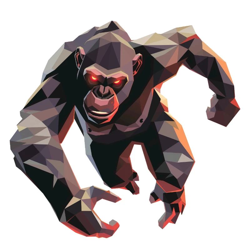Gorille dans le style low poly