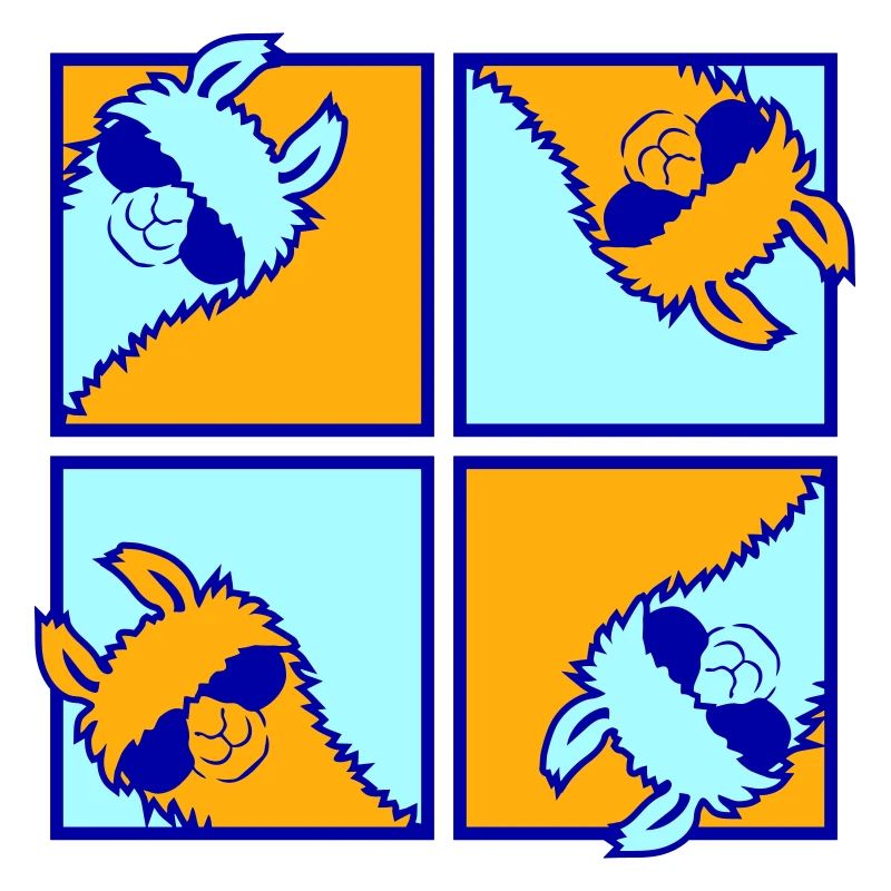 Four Colorful Llamas Tile Pattern 4 Pop Art Alpacas