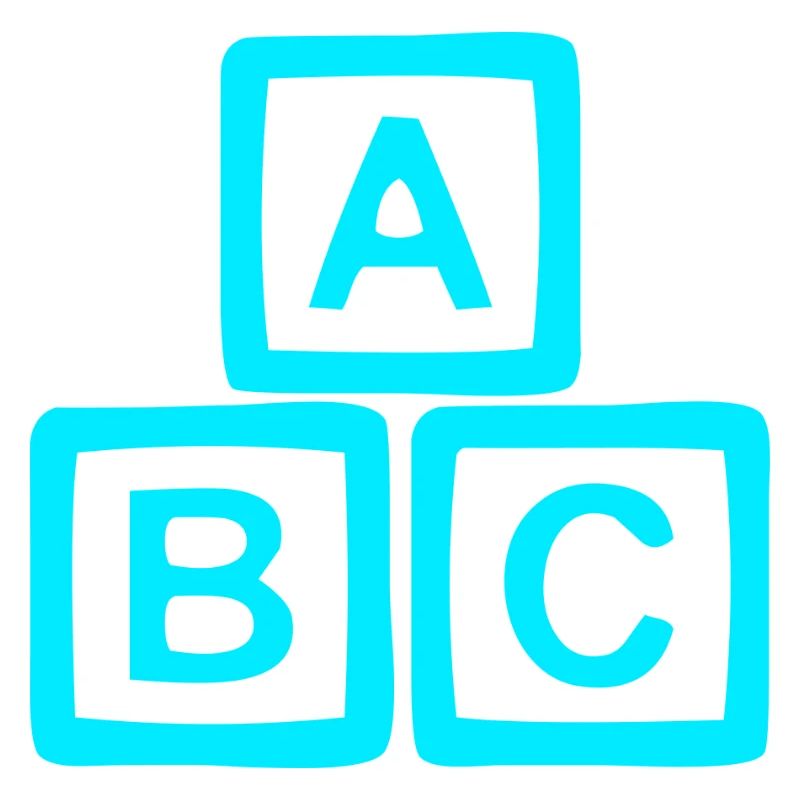 Neon ABC Block Pattern