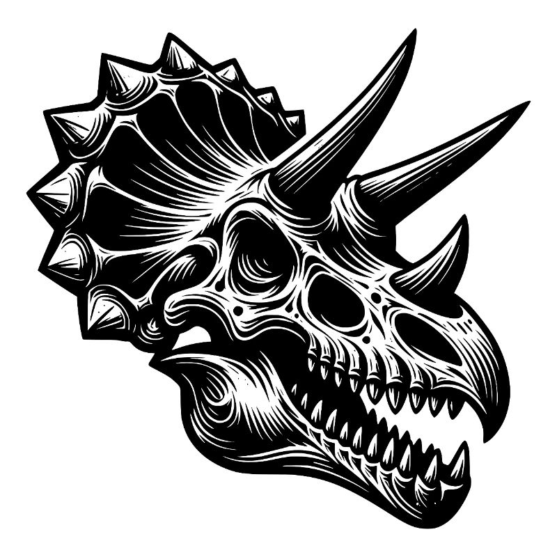Dinosaur Triceratops Head Fossil Bone