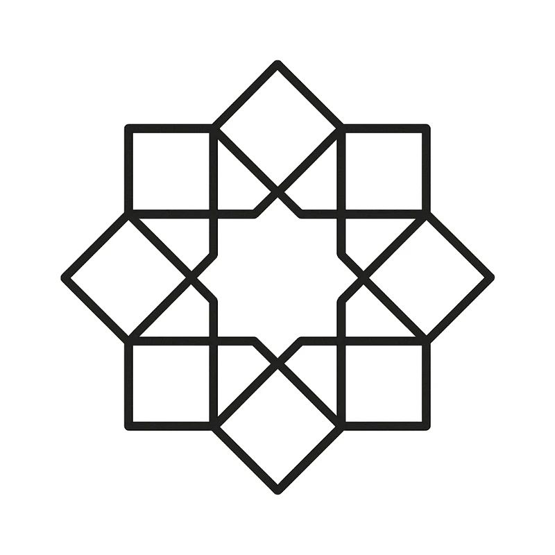 Geometric Square Star Circle Pattern