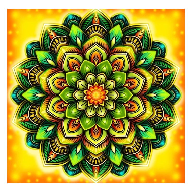 Glowing Mandala Flower Pattern