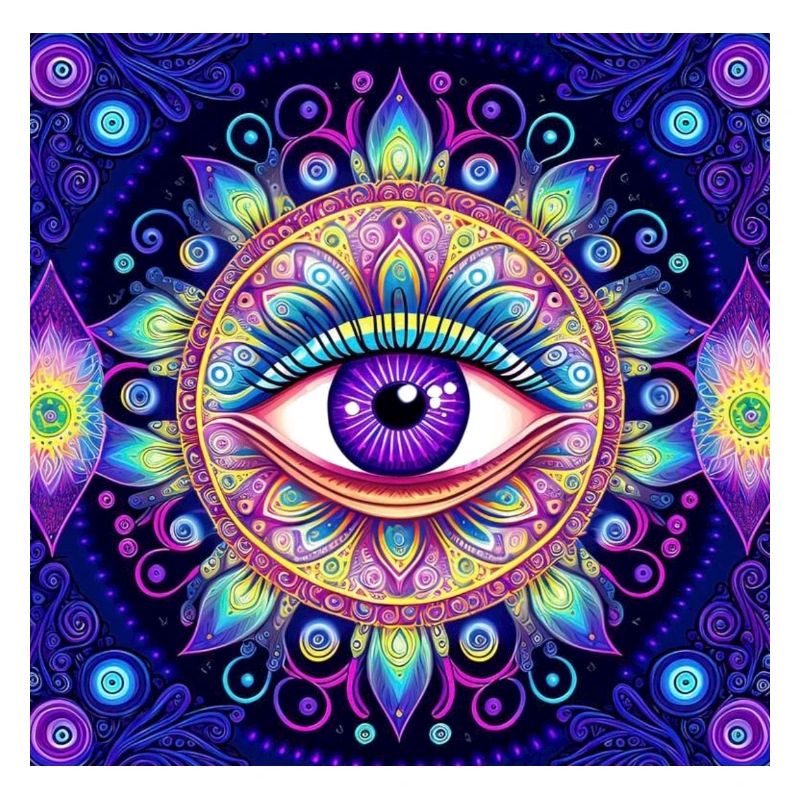 Œil dans un mandala coloré