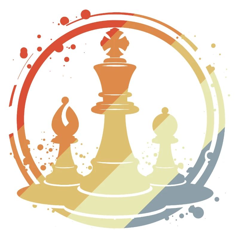 Chess pieces in retro style
