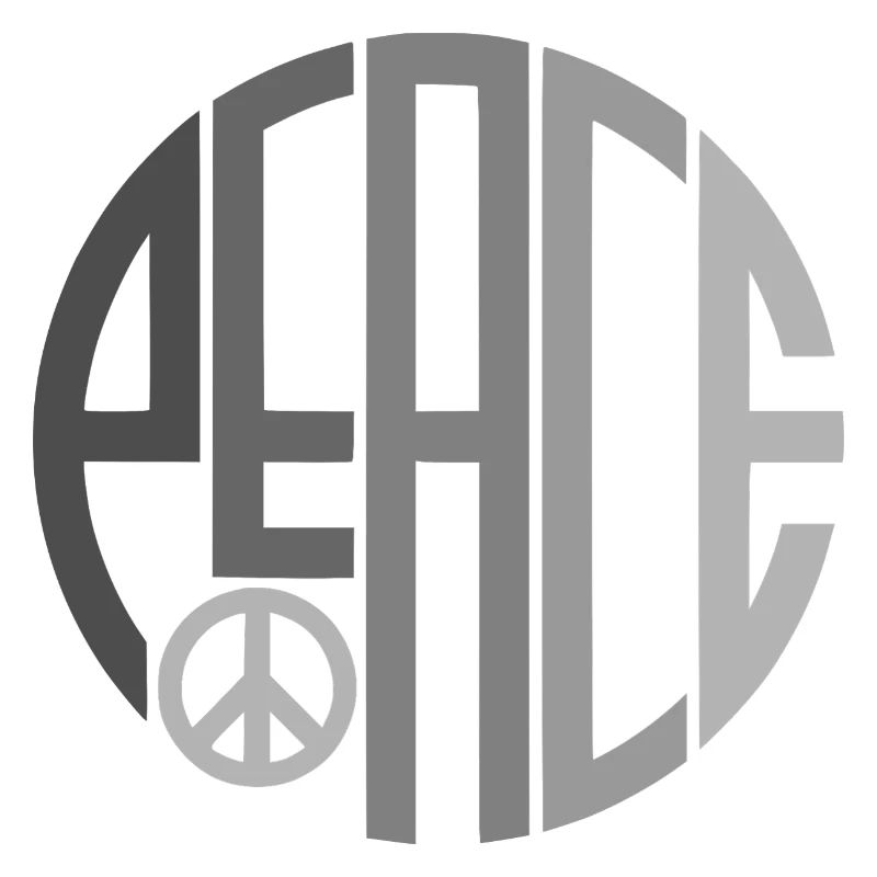 Circle Typography Peace with Peace Sign