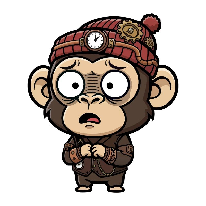 Monkey Inventor Steampunk Clock Hat
