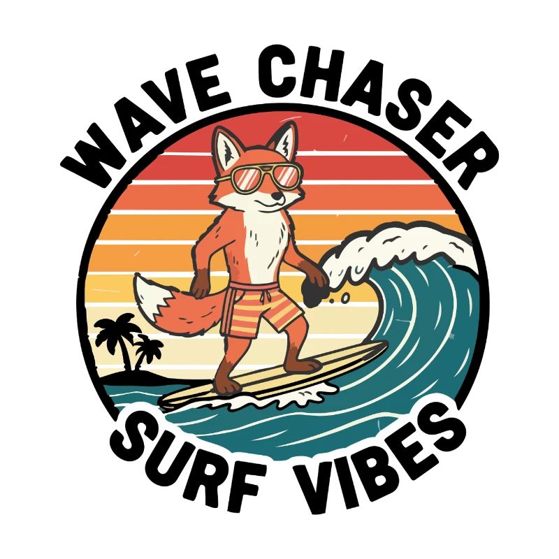 Renard Surfeur Wave Chaser Surf Vibes