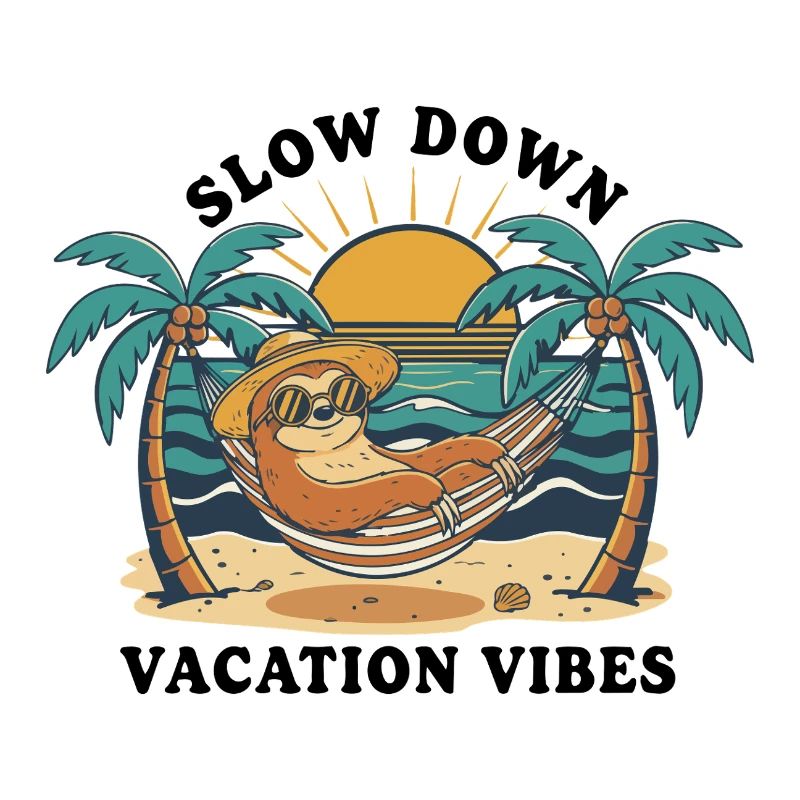 Sloth Sloth Hammock Slow Down Vacation Vibes