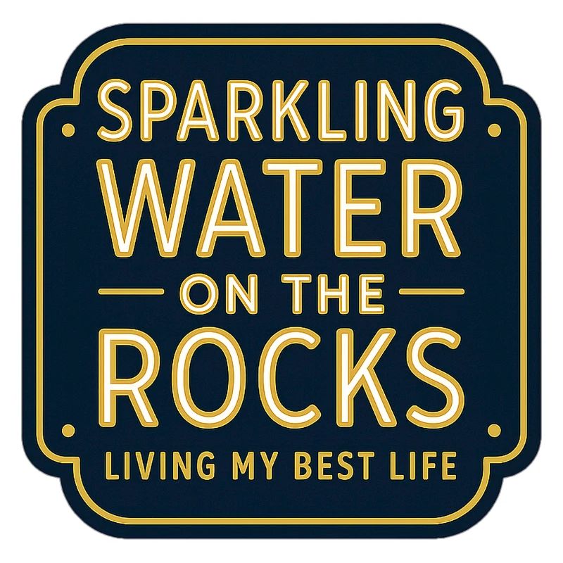 Sparkling water on rocks neon