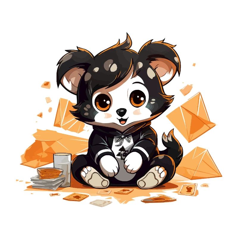 Cuddly panda with a windfall
