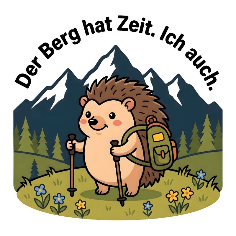 Der Berg hat Zeit. Ich auch. – Igel Wandershirt