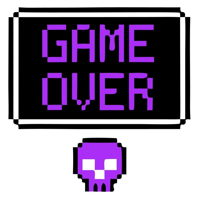Game Over Pixel Art du Crâne