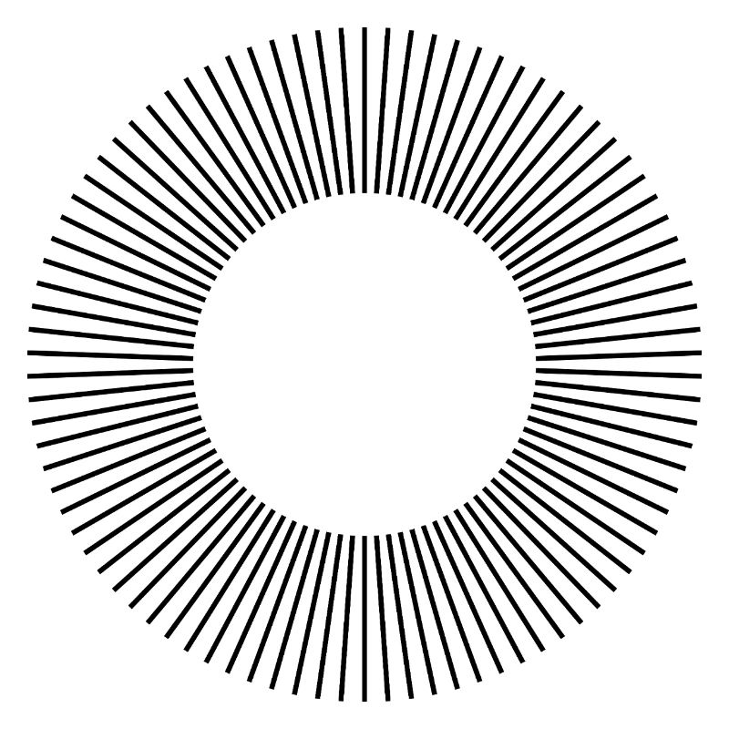 Conception de la composition des cercles de lignes