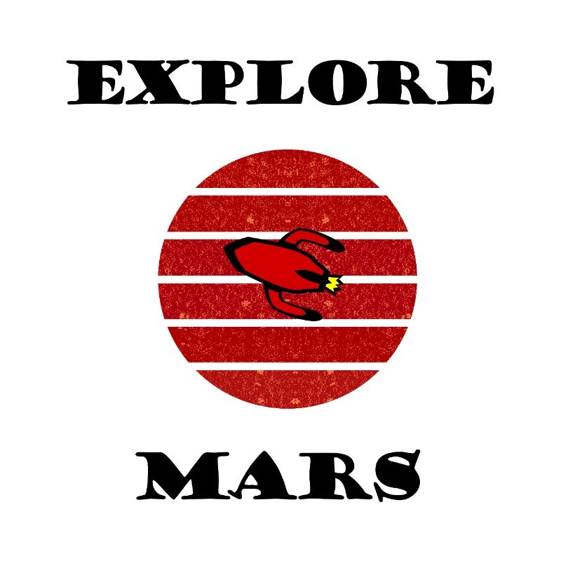 Retro rocket in the red striped circle