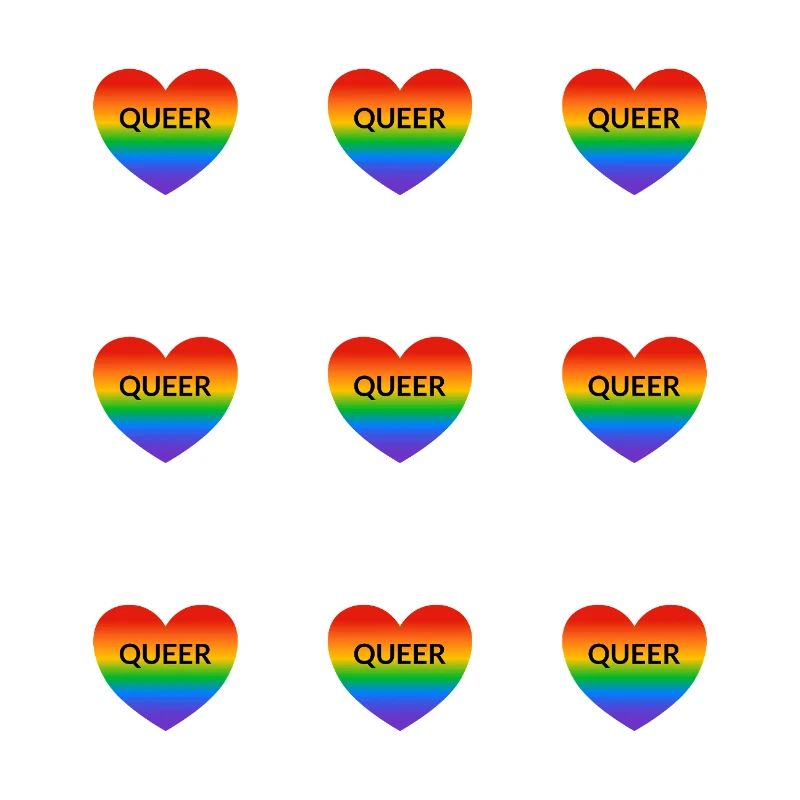 Queer Rainbow Hearts Pattern